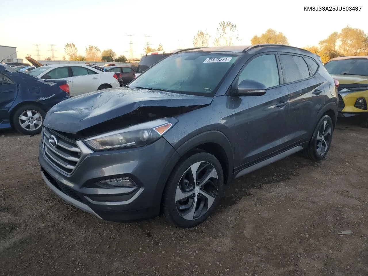 2018 Hyundai Tucson Value VIN: KM8J33A25JU803437 Lot: 75873314