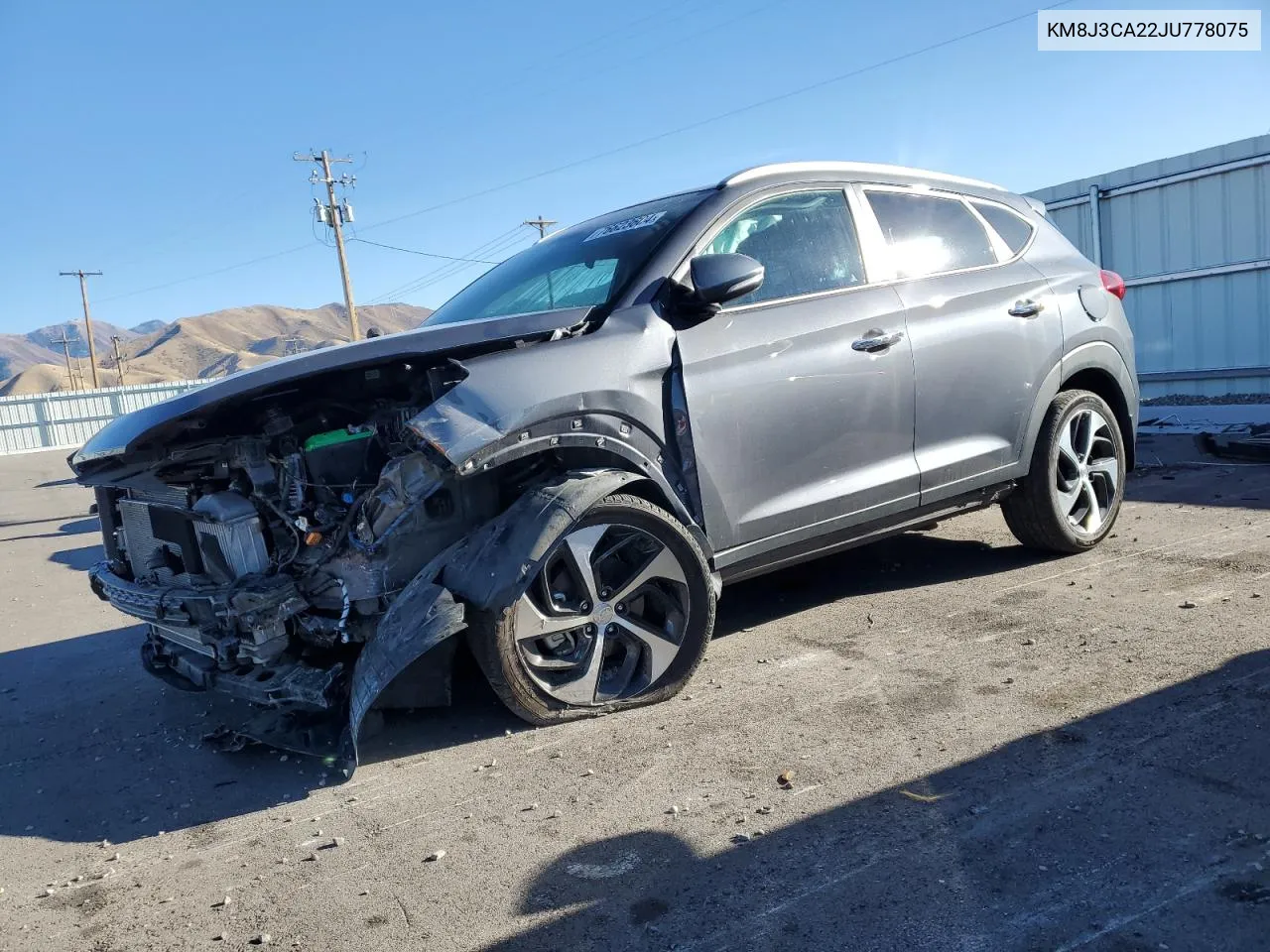 2018 Hyundai Tucson Value VIN: KM8J3CA22JU778075 Lot: 76623604