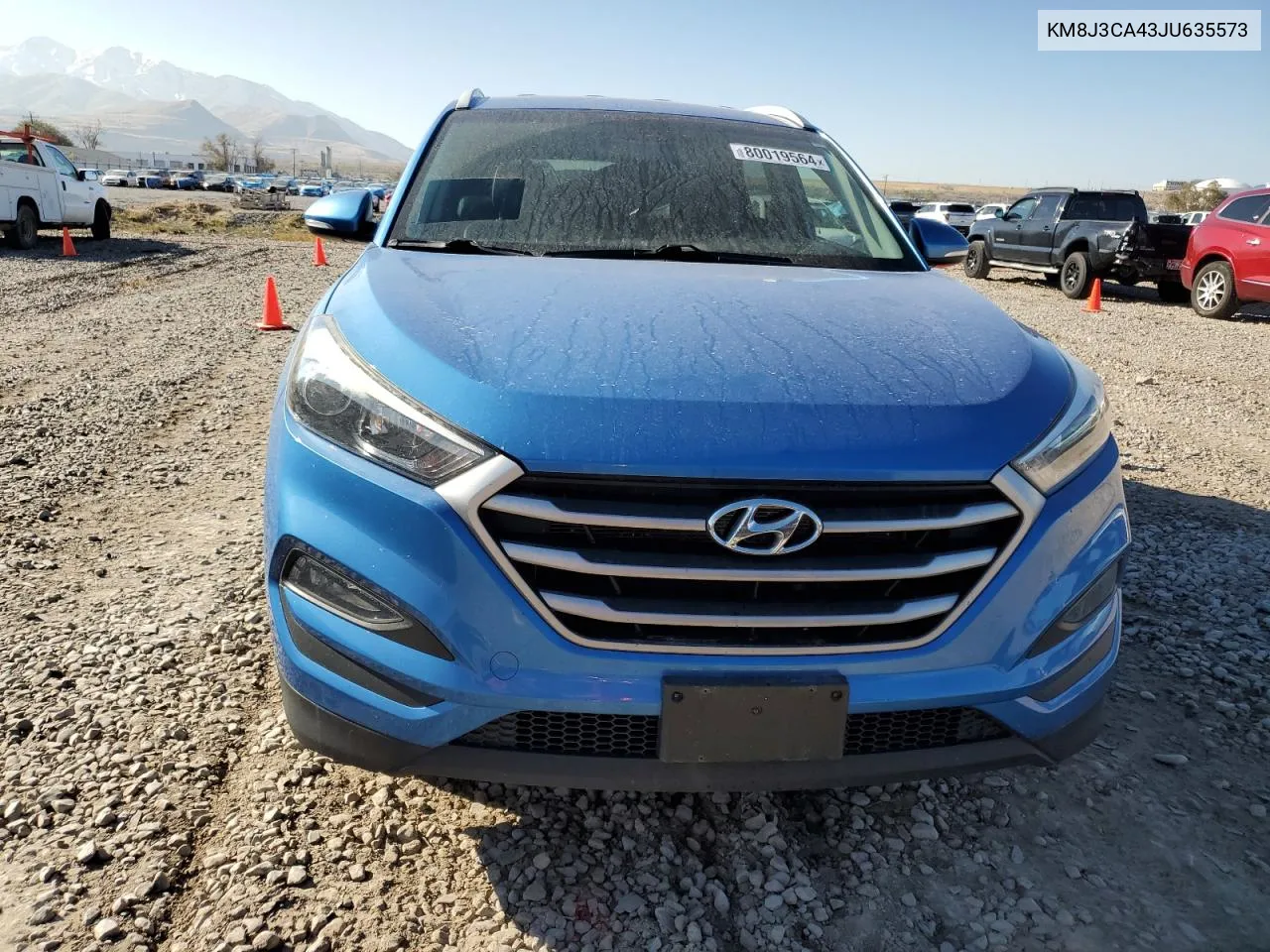 2018 Hyundai Tucson Sel VIN: KM8J3CA43JU635573 Lot: 80019564