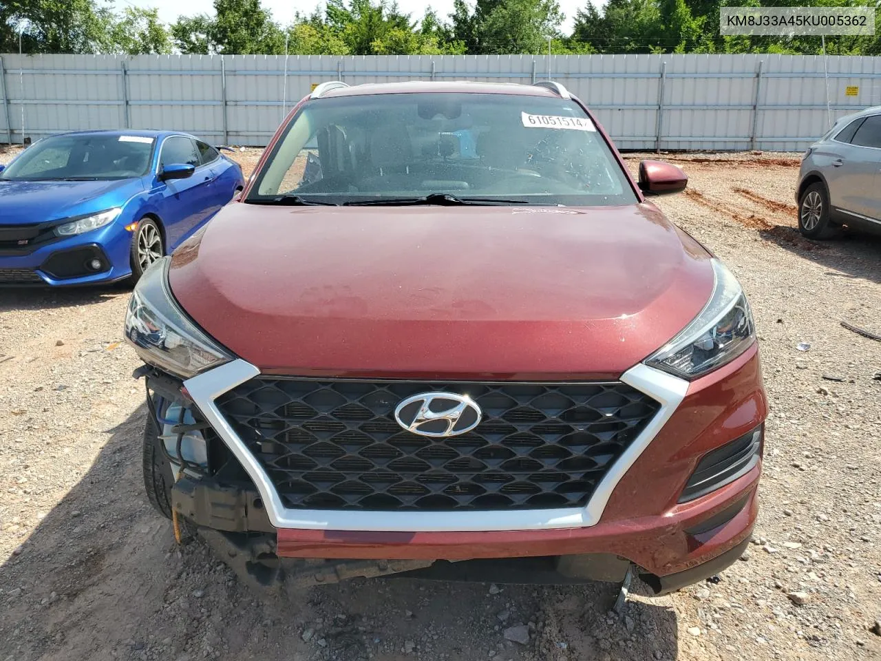 2019 Hyundai Tucson Limited VIN: KM8J33A45KU005362 Lot: 61051514