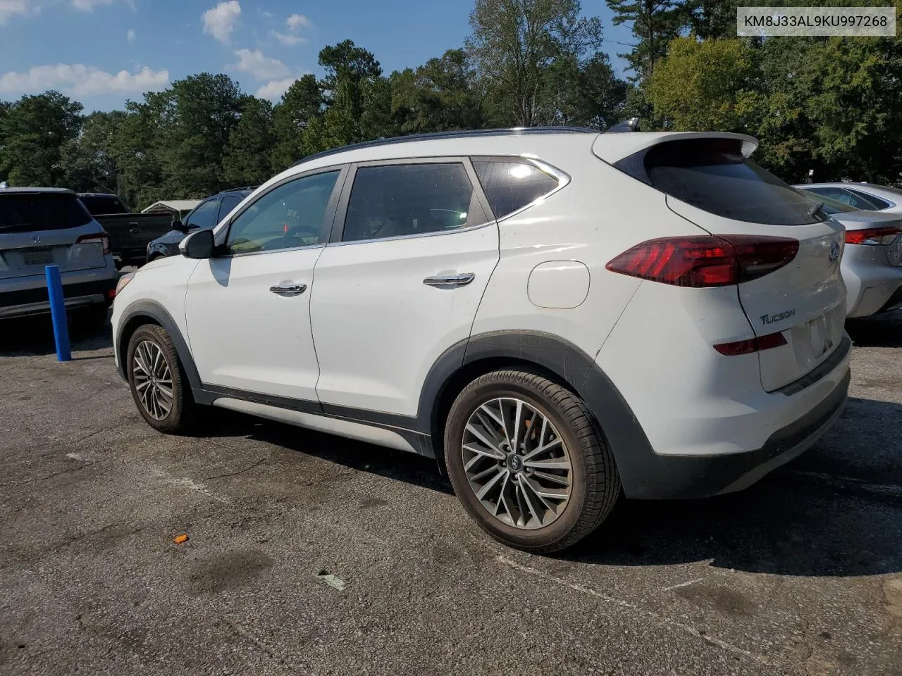 2019 Hyundai Tucson Limited VIN: KM8J33AL9KU997268 Lot: 74401504