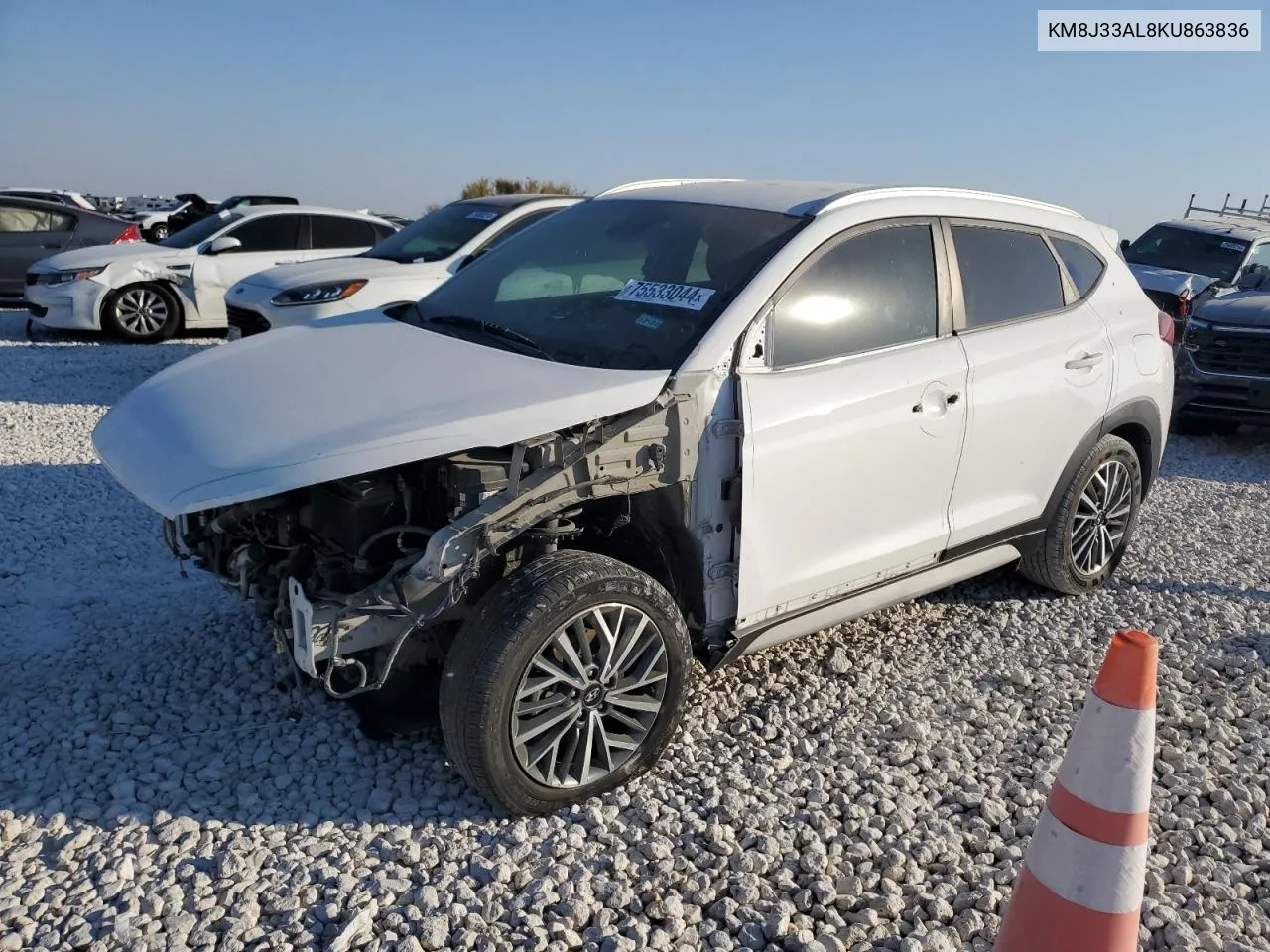 2019 Hyundai Tucson Limited VIN: KM8J33AL8KU863836 Lot: 75533044