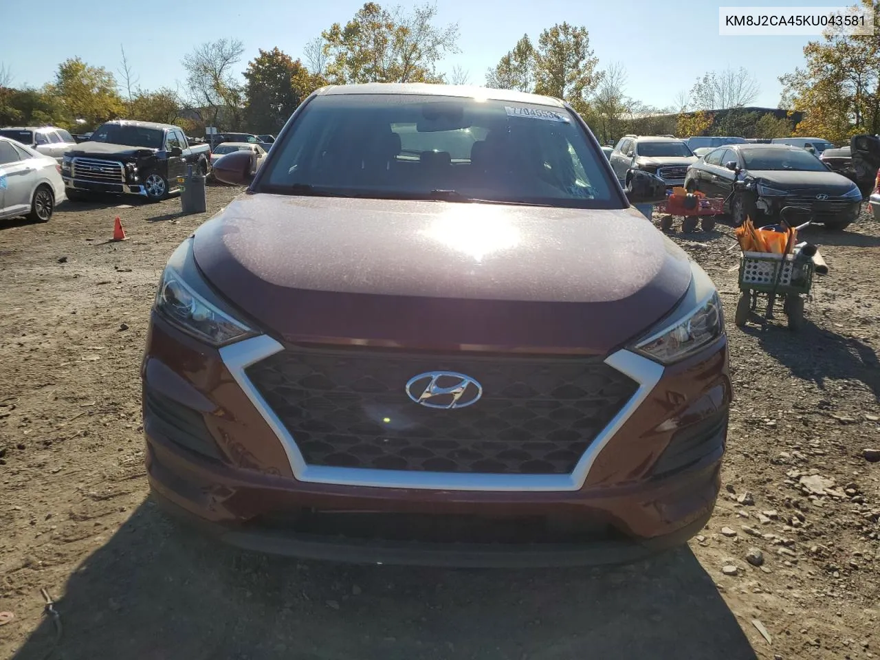 2019 Hyundai Tucson Se VIN: KM8J2CA45KU043581 Lot: 77045534