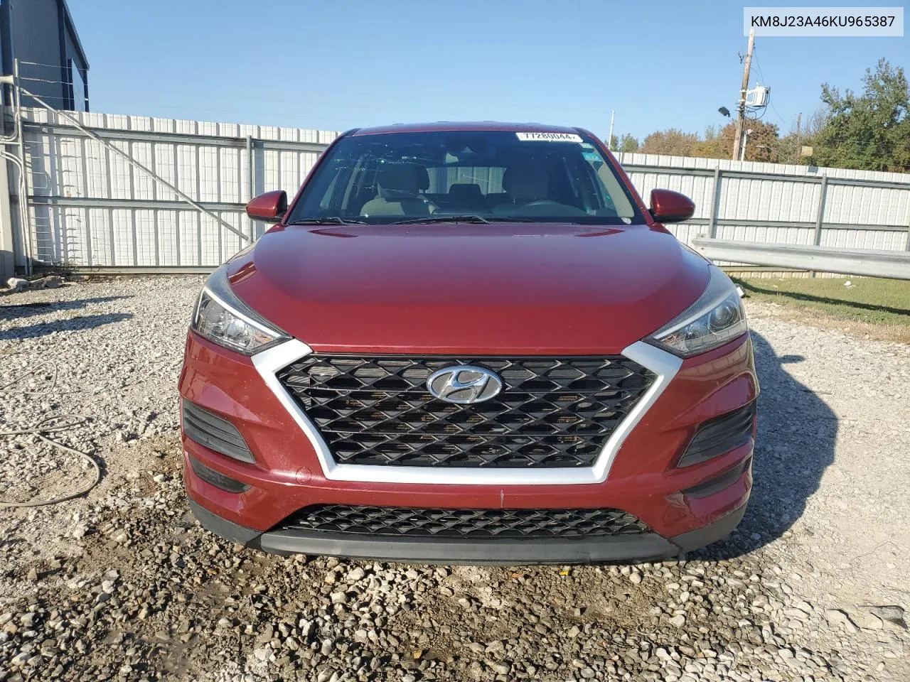 2019 Hyundai Tucson Se VIN: KM8J23A46KU965387 Lot: 77280044