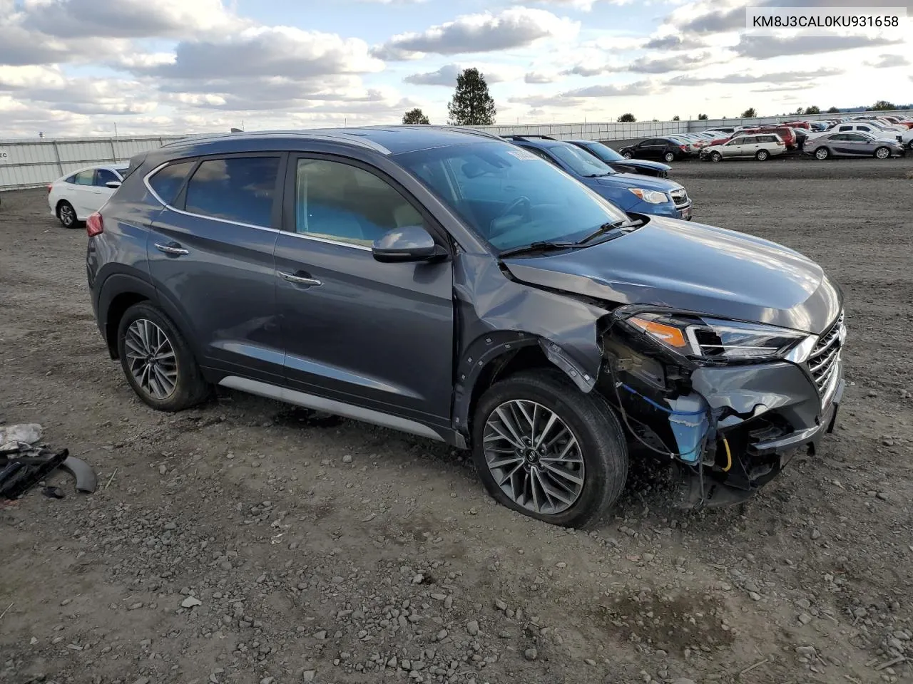 2019 Hyundai Tucson Limited VIN: KM8J3CAL0KU931658 Lot: 77574734