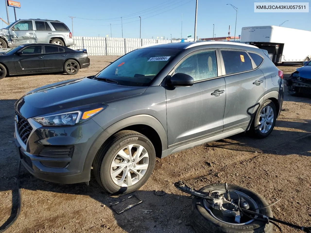 2019 Hyundai Tucson Limited VIN: KM8J3CA43KU057511 Lot: 81146984