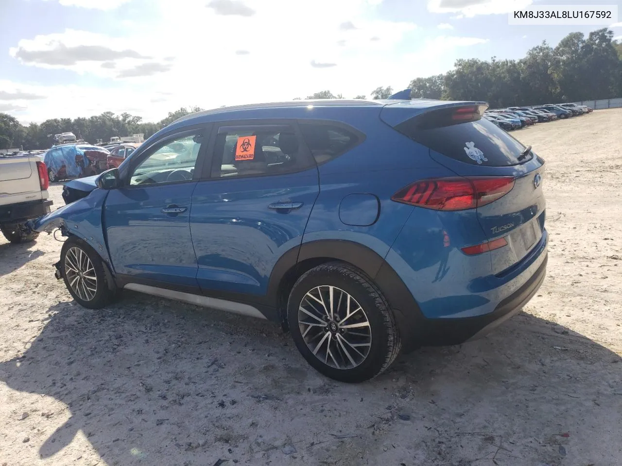 2020 Hyundai Tucson Limited VIN: KM8J33AL8LU167592 Lot: 74941894