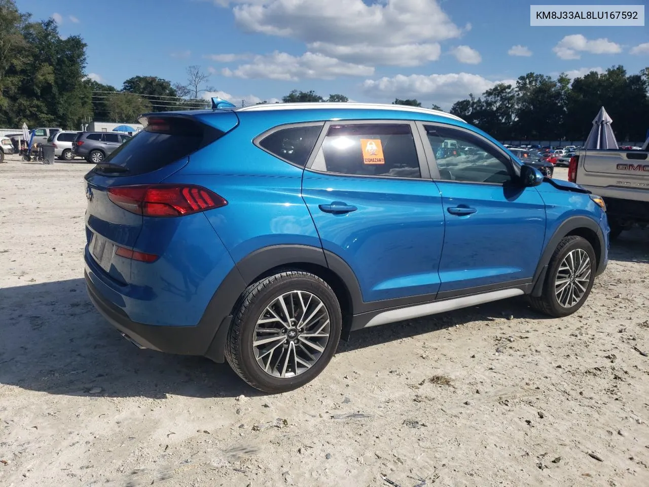 2020 Hyundai Tucson Limited VIN: KM8J33AL8LU167592 Lot: 74941894