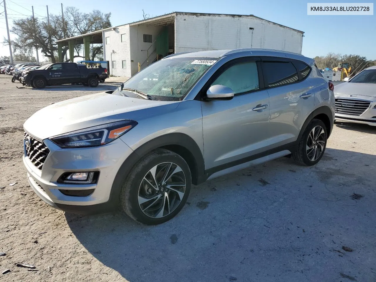 2020 Hyundai Tucson Limited VIN: KM8J33AL8LU202728 Lot: 77580934