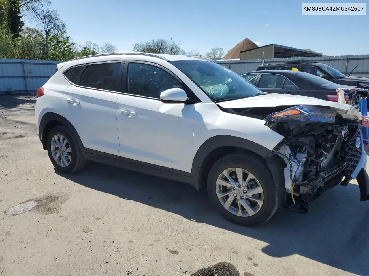 2021 Hyundai Tucson Limited VIN: KM8J3CA42MU342607 Lot: 52851814