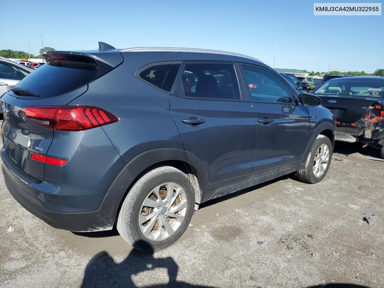 2021 Hyundai Tucson Limited VIN: KM8J3CA42MU322955 Lot: 56345074