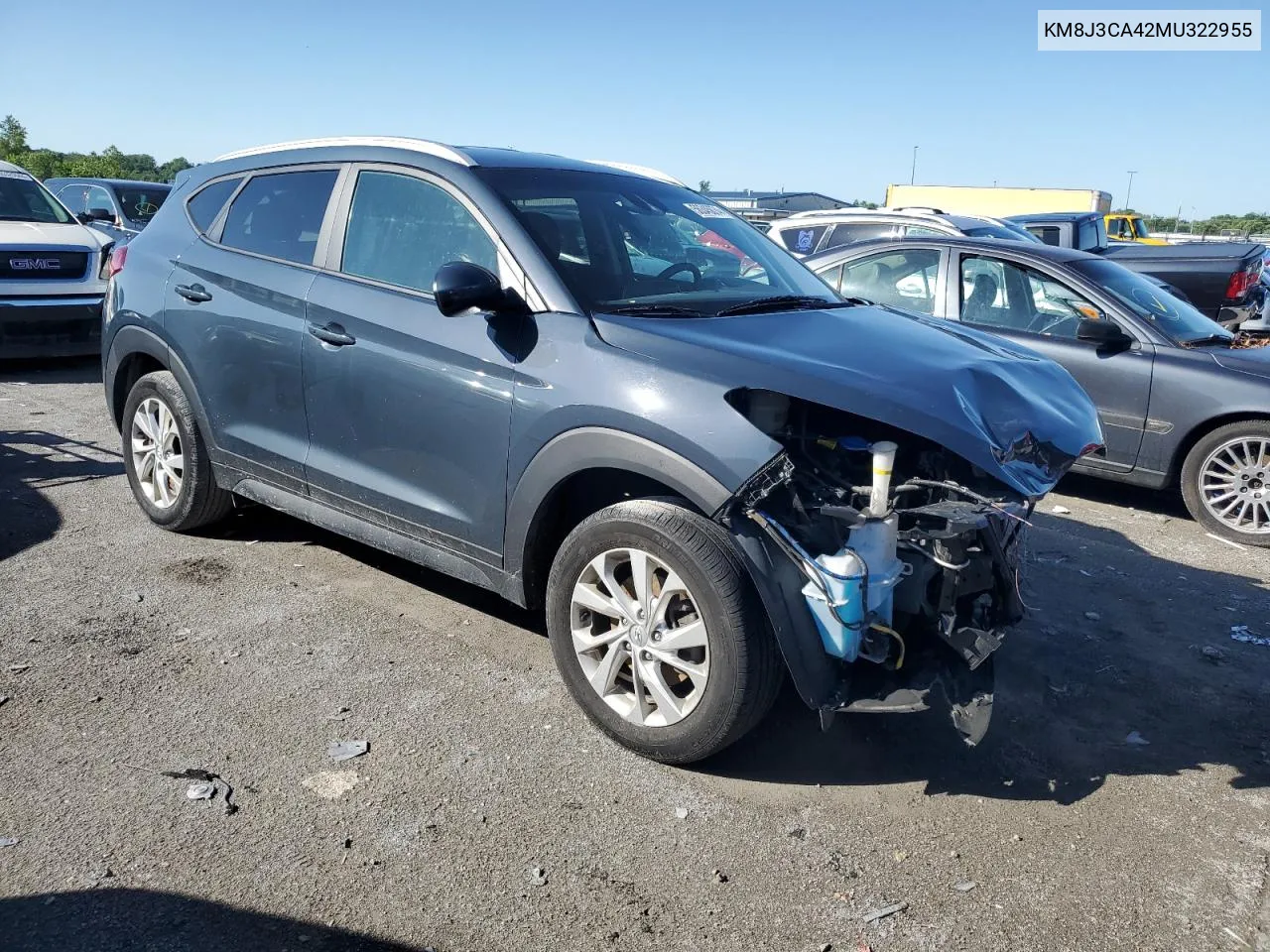 2021 Hyundai Tucson Limited VIN: KM8J3CA42MU322955 Lot: 56345074