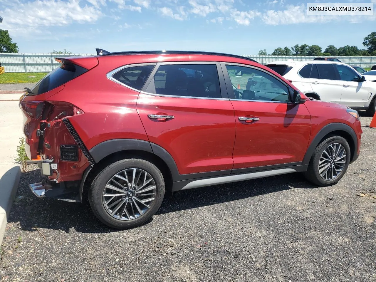 2021 Hyundai Tucson Limited VIN: KM8J3CALXMU378214 Lot: 60481144