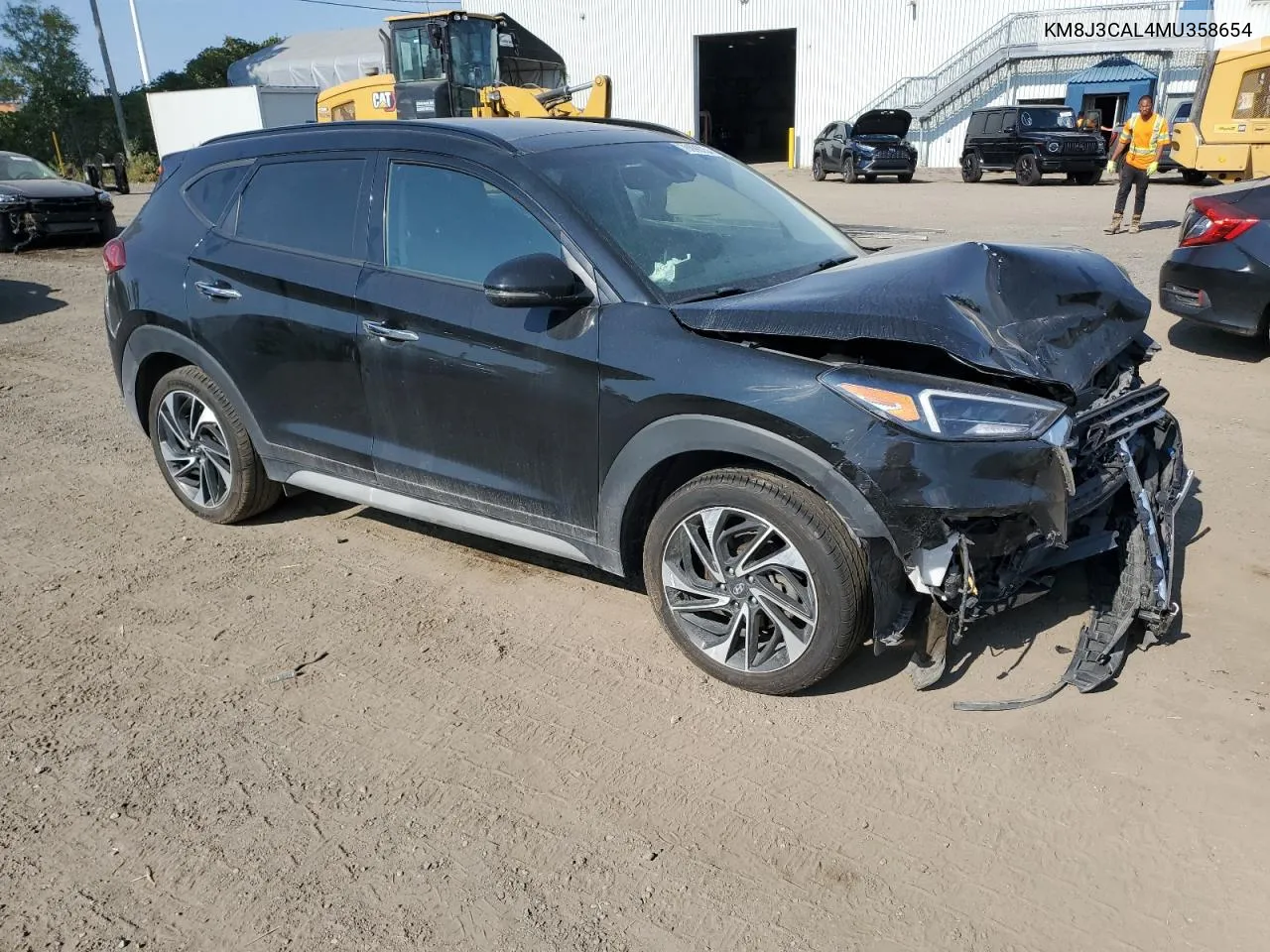 2021 Hyundai Tucson Limited VIN: KM8J3CAL4MU358654 Lot: 70996354