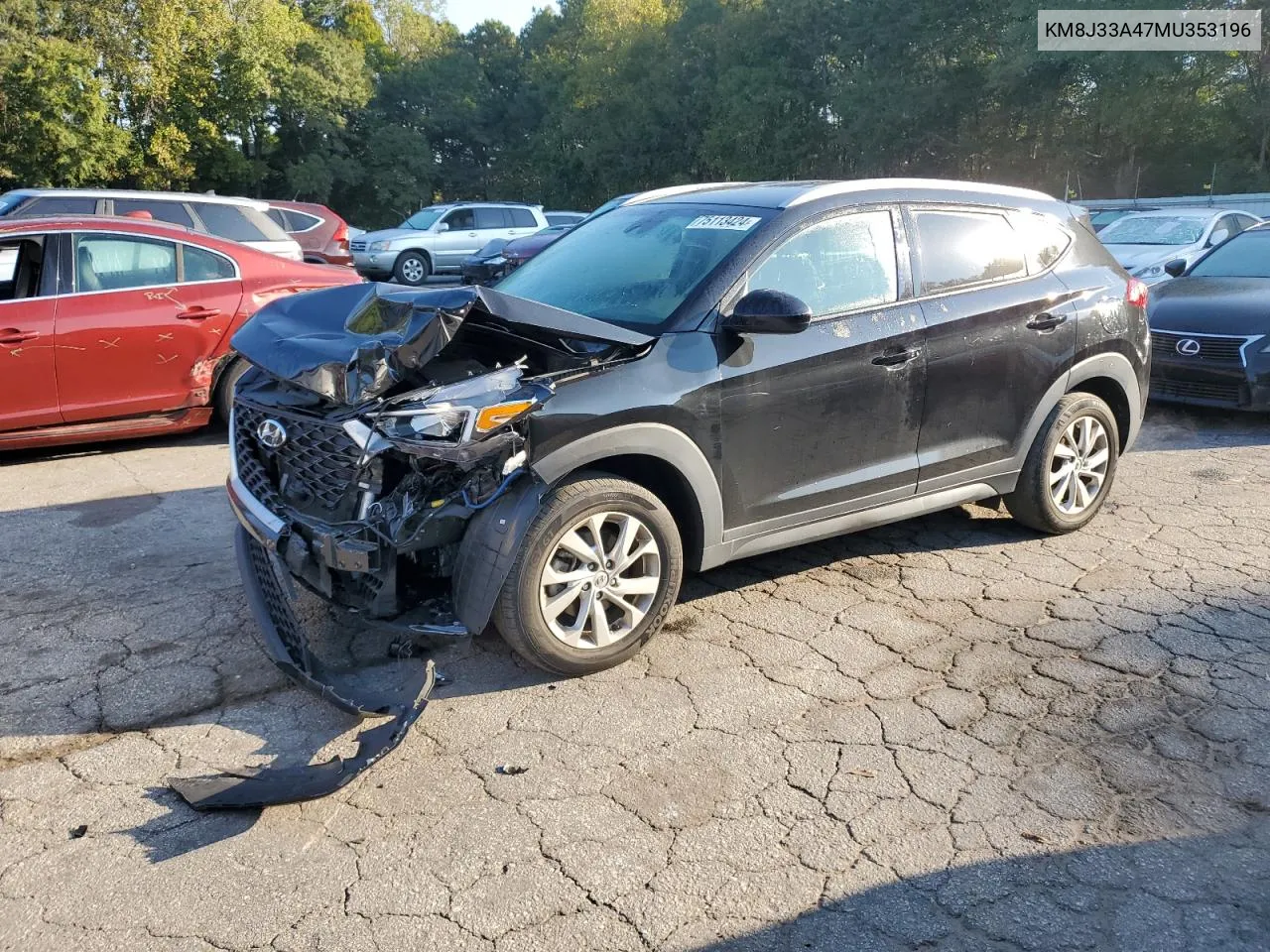 2021 Hyundai Tucson Limited VIN: KM8J33A47MU353196 Lot: 75113424