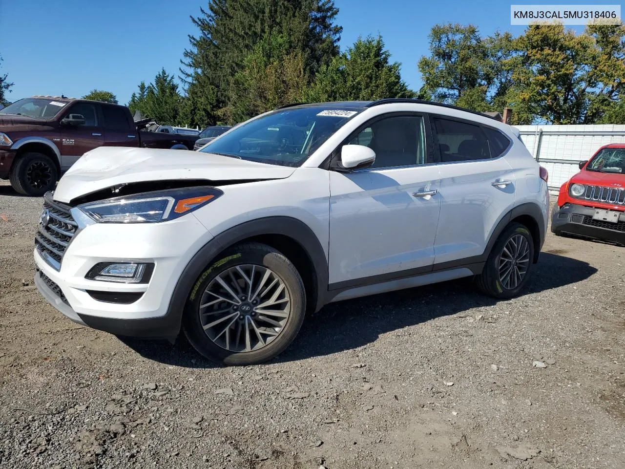 2021 Hyundai Tucson Limited VIN: KM8J3CAL5MU318406 Lot: 75954224