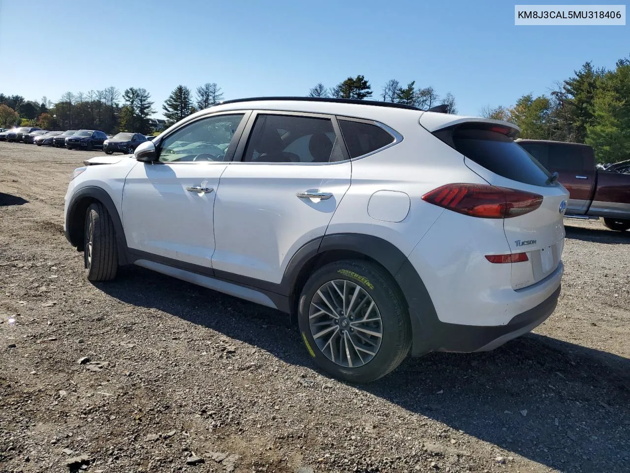 KM8J3CAL5MU318406 2021 Hyundai Tucson Limited