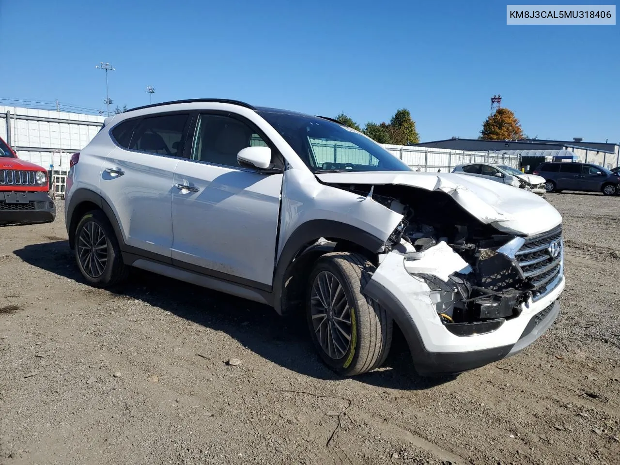 2021 Hyundai Tucson Limited VIN: KM8J3CAL5MU318406 Lot: 75954224