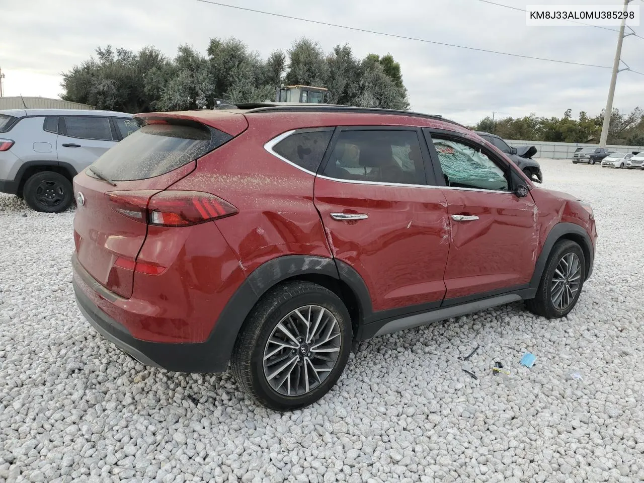 2021 Hyundai Tucson Limited VIN: KM8J33AL0MU385298 Lot: 77555314