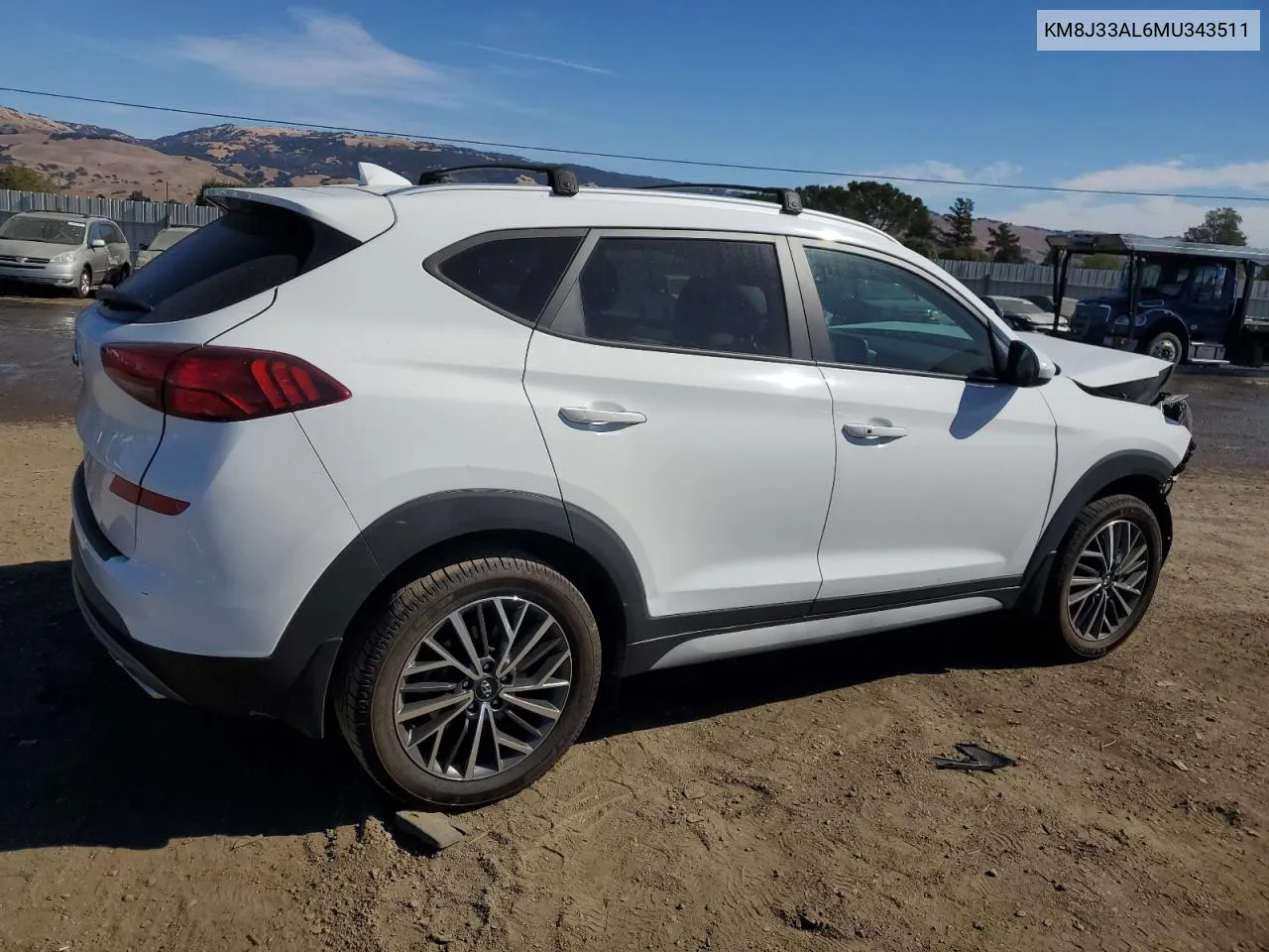 2021 Hyundai Tucson Limited VIN: KM8J33AL6MU343511 Lot: 77836264