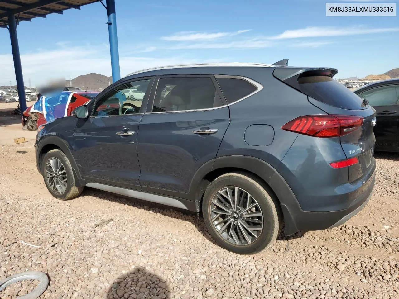 2021 Hyundai Tucson Limited VIN: KM8J33ALXMU333516 Lot: 77915244