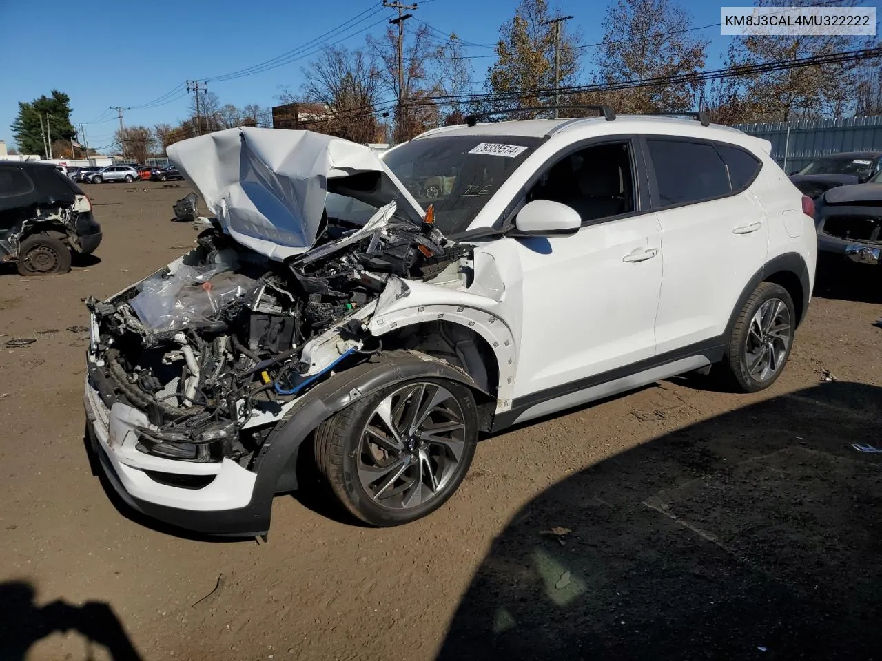 2021 Hyundai Tucson Limited VIN: KM8J3CAL4MU322222 Lot: 79335514