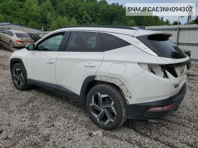 2022 Hyundai Tucson Sel VIN: 5NMJFCAE3NH094302 Lot: 57462554