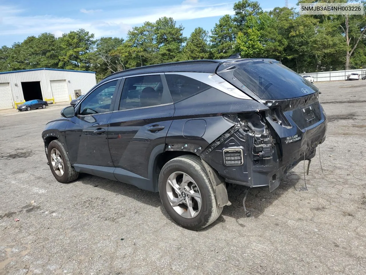 2022 Hyundai Tucson Sel VIN: 5NMJB3AE4NH003226 Lot: 70131184