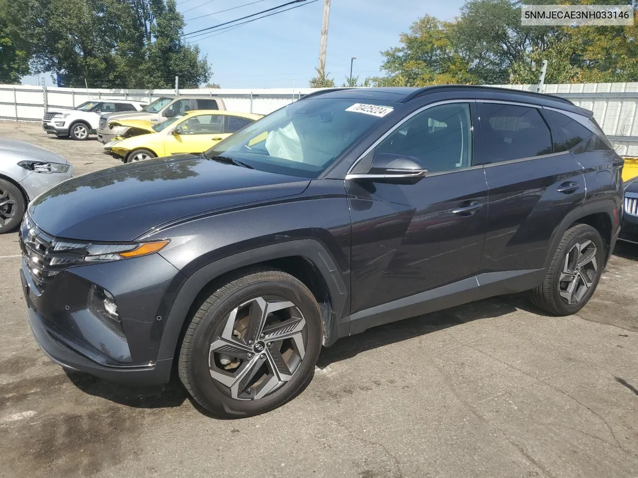 2022 Hyundai Tucson Limited VIN: 5NMJECAE3NH033146 Lot: 70425224