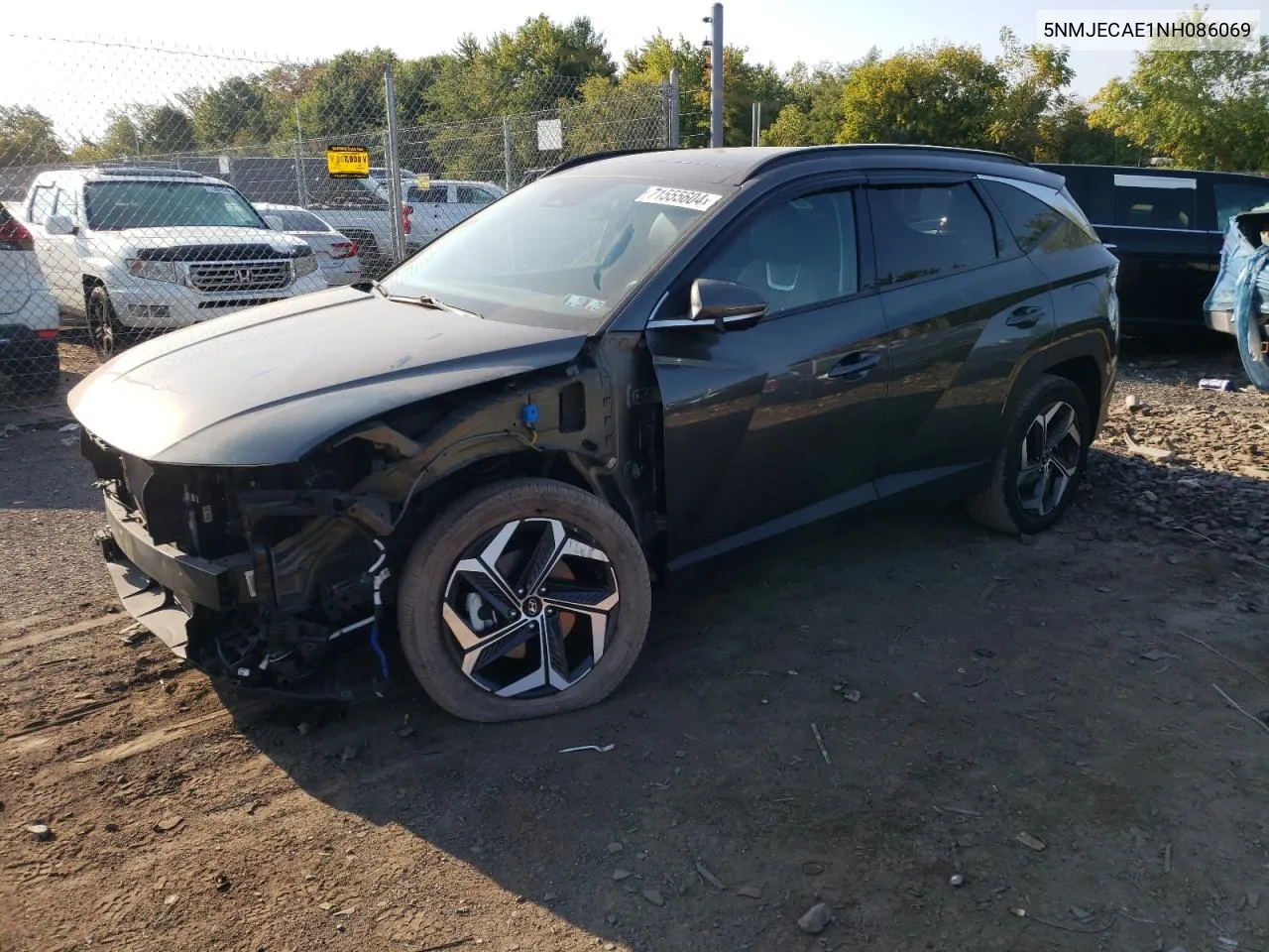 2022 Hyundai Tucson Limited VIN: 5NMJECAE1NH086069 Lot: 71555604