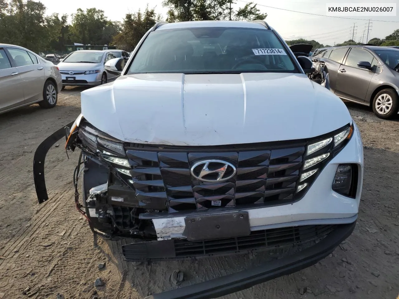 2022 Hyundai Tucson Sel VIN: KM8JBCAE2NU026007 Lot: 71723814