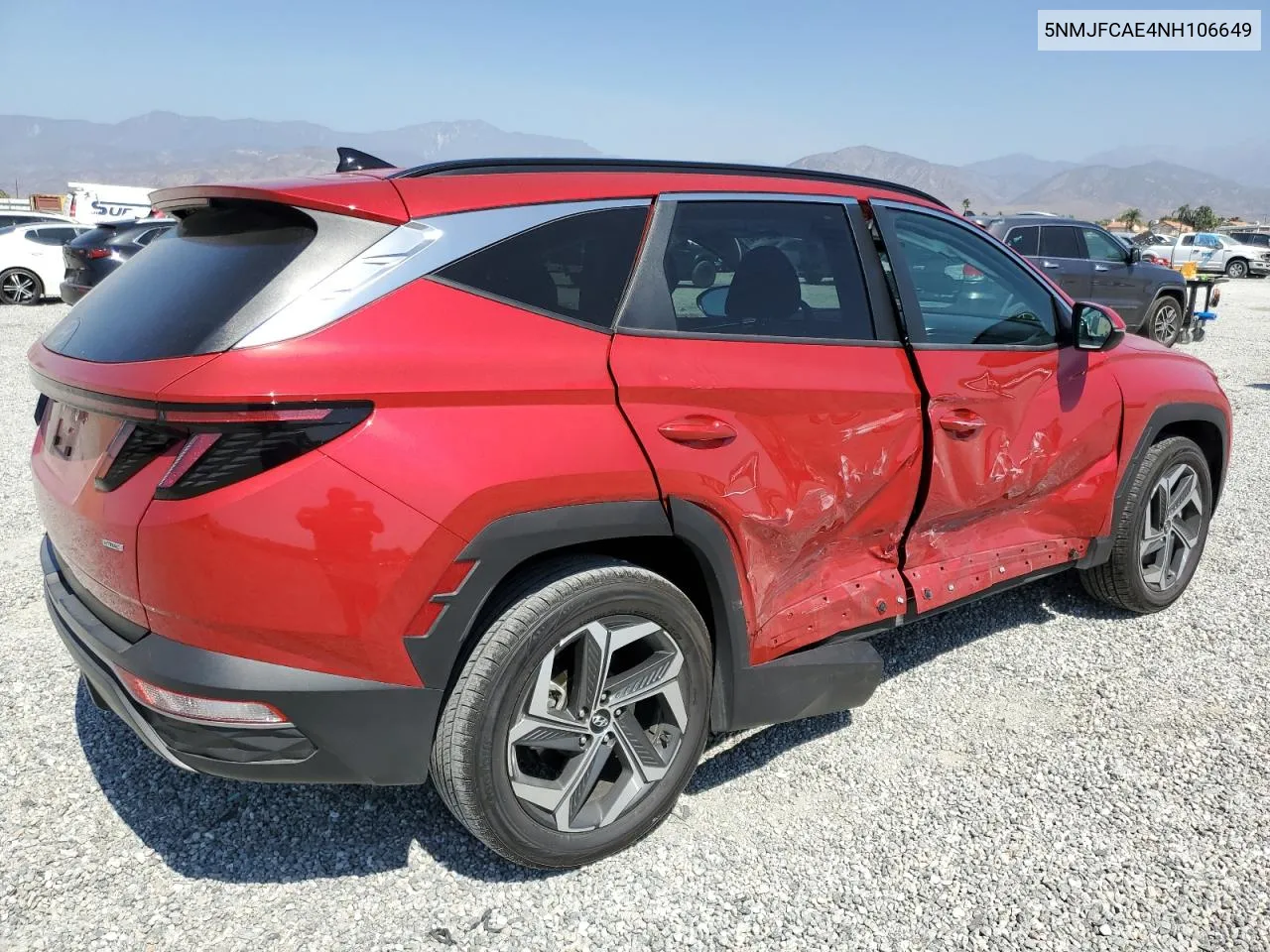 2022 Hyundai Tucson Sel VIN: 5NMJFCAE4NH106649 Lot: 72252444