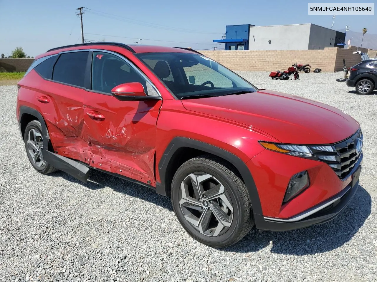 2022 Hyundai Tucson Sel VIN: 5NMJFCAE4NH106649 Lot: 72252444