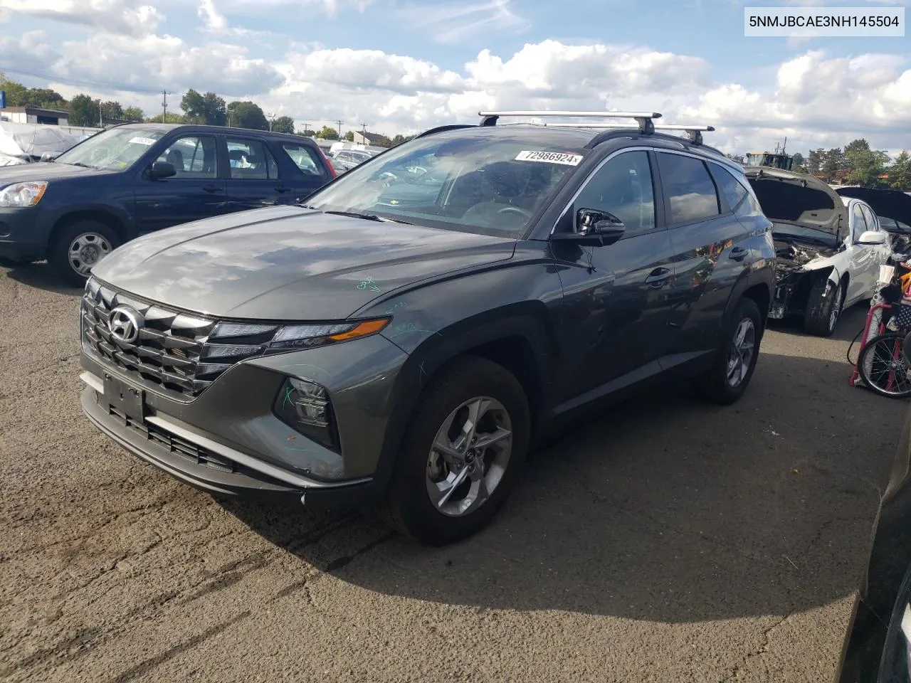 2022 Hyundai Tucson Sel VIN: 5NMJBCAE3NH145504 Lot: 72986924