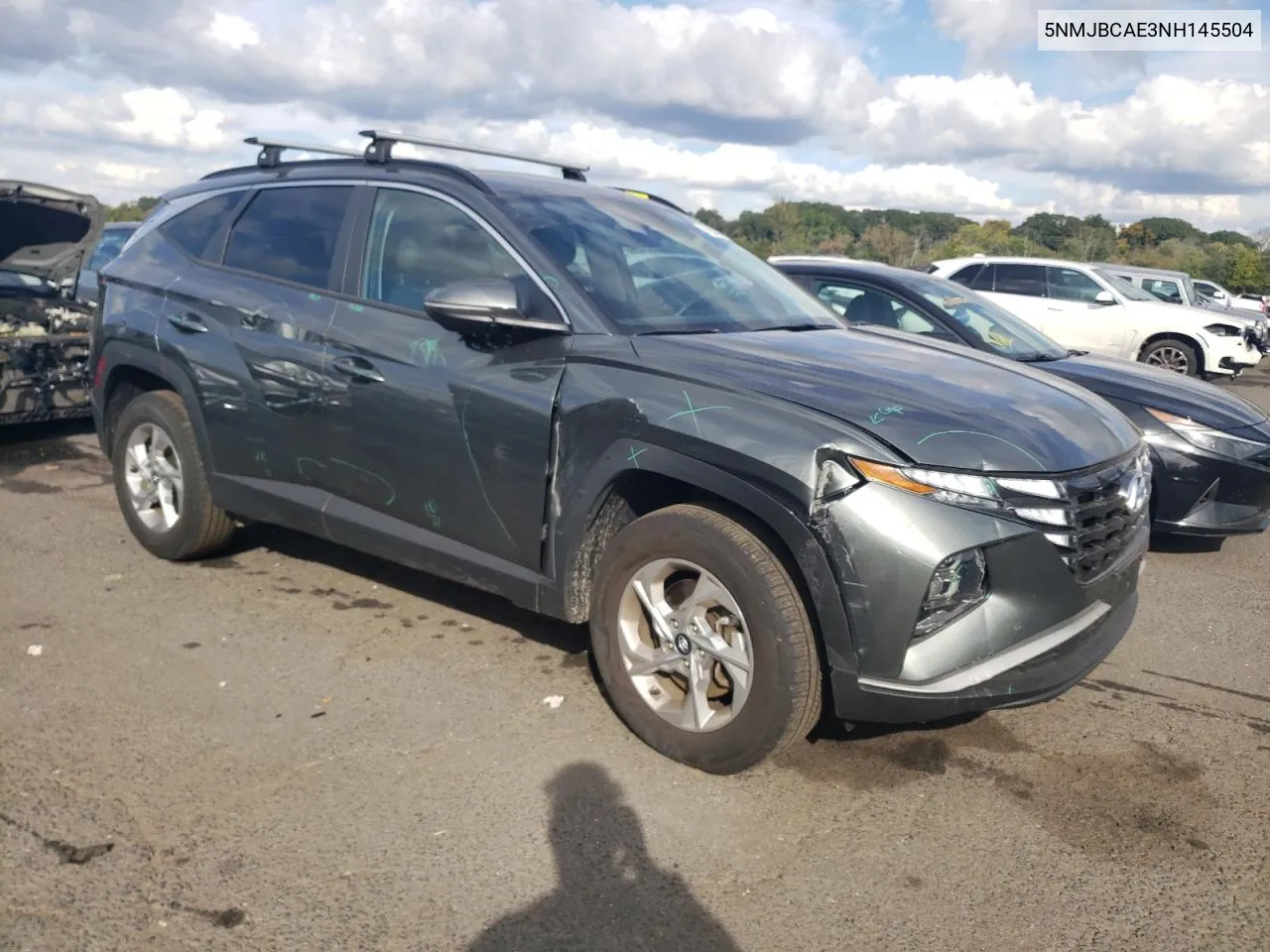 2022 Hyundai Tucson Sel VIN: 5NMJBCAE3NH145504 Lot: 72986924