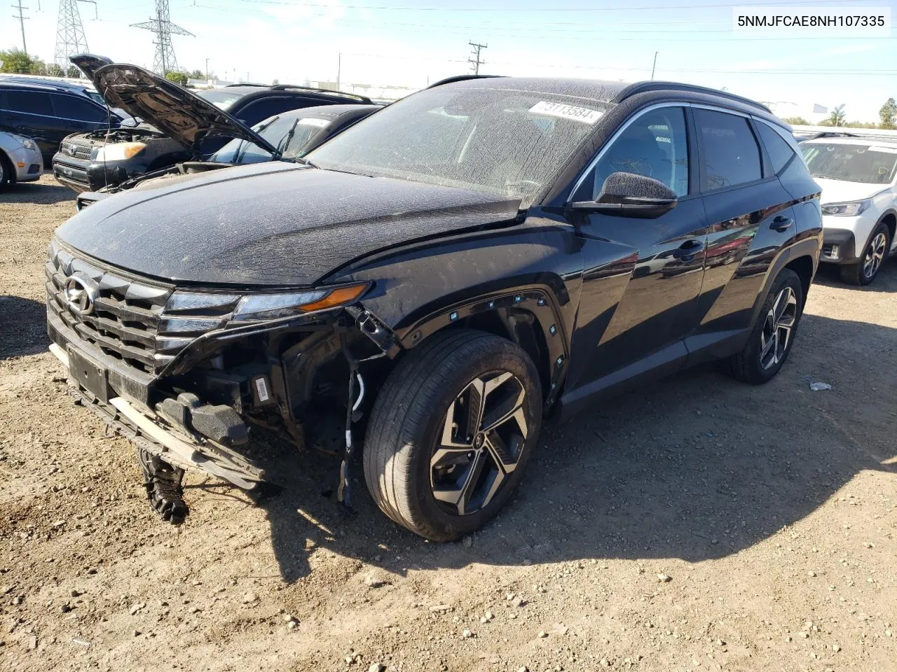 2022 Hyundai Tucson Sel VIN: 5NMJFCAE8NH107335 Lot: 73113584