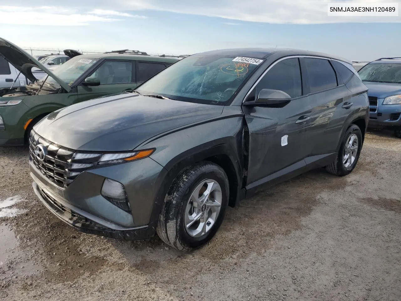 2022 Hyundai Tucson Se VIN: 5NMJA3AE3NH120489 Lot: 74542754