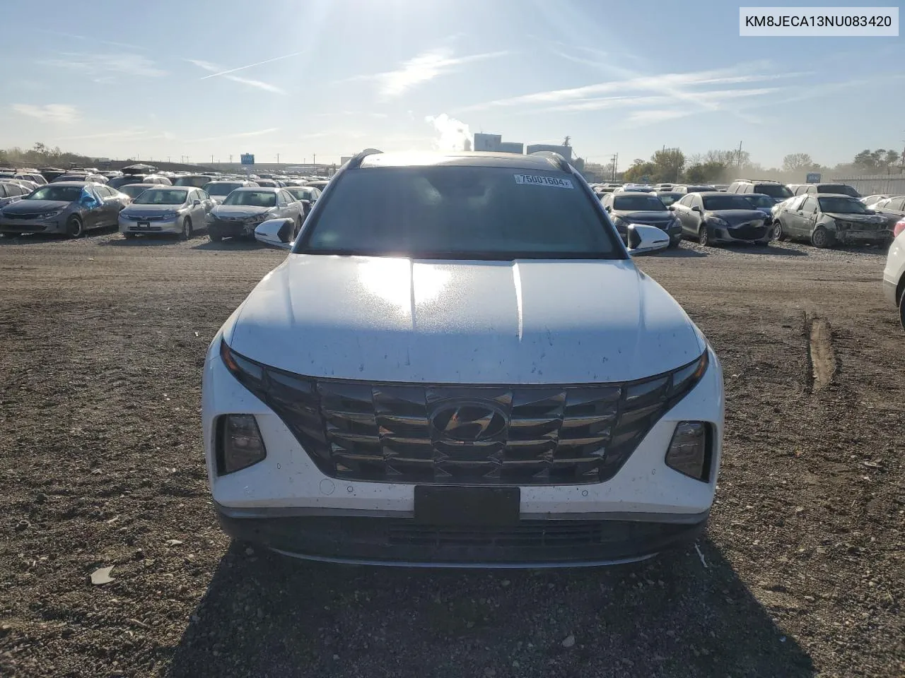 2022 Hyundai Tucson Limited VIN: KM8JECA13NU083420 Lot: 75001604