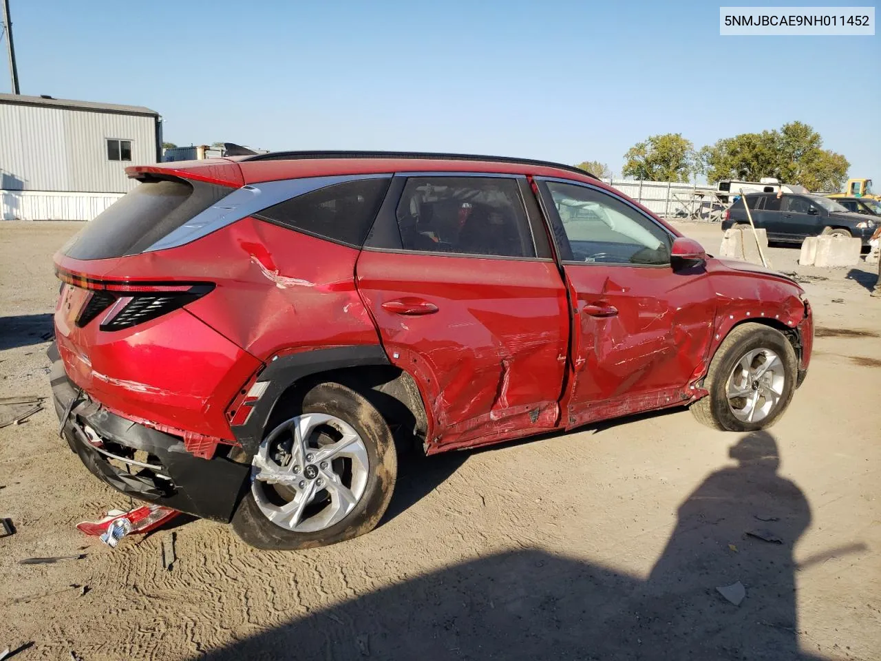 2022 Hyundai Tucson Sel VIN: 5NMJBCAE9NH011452 Lot: 75438974