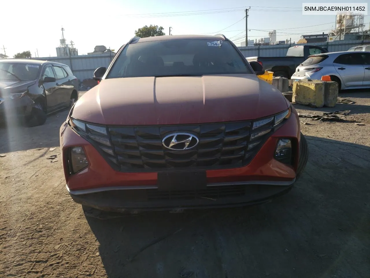 2022 Hyundai Tucson Sel VIN: 5NMJBCAE9NH011452 Lot: 75438974