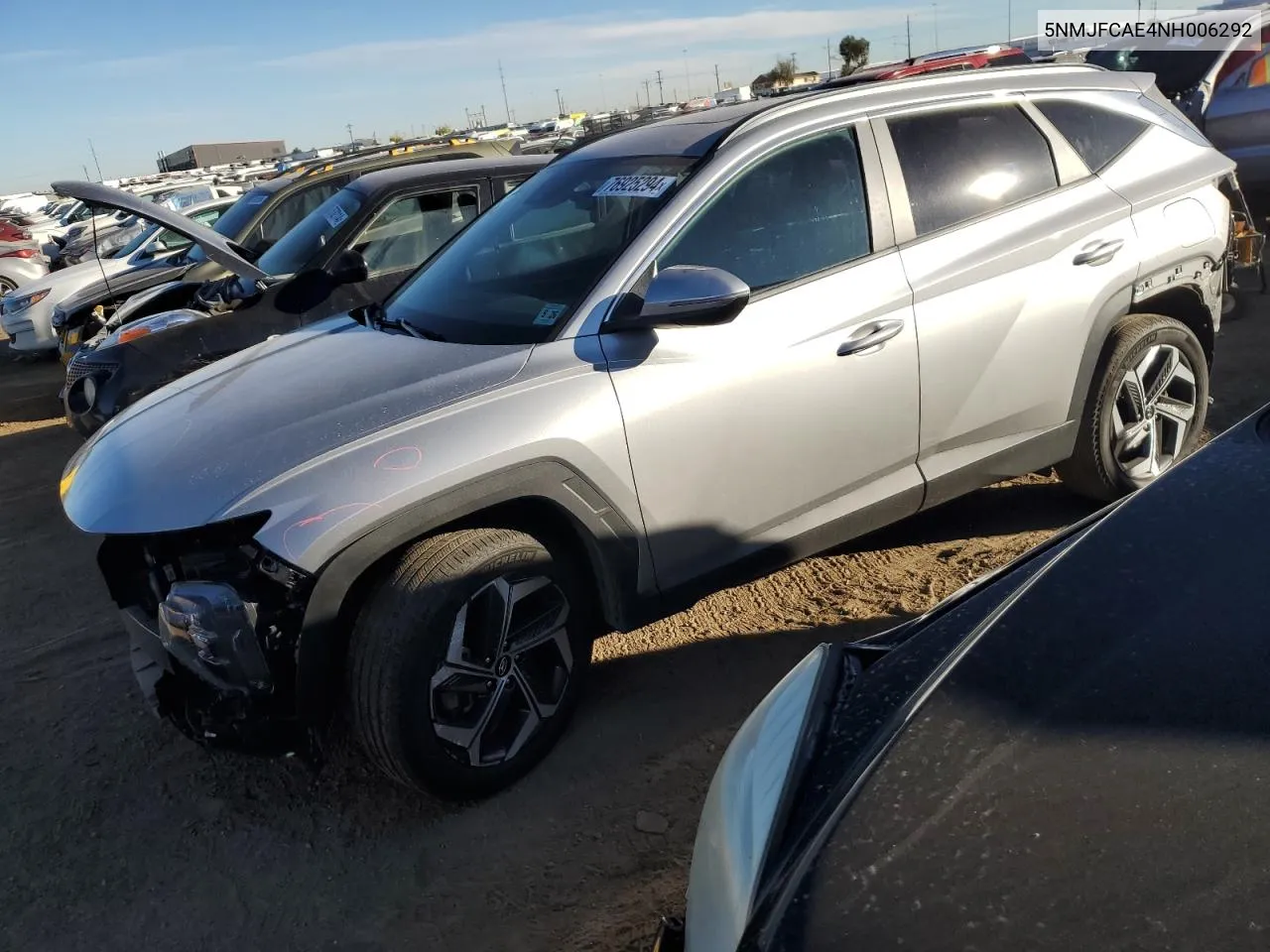 2022 Hyundai Tucson Sel VIN: 5NMJFCAE4NH006292 Lot: 76925294