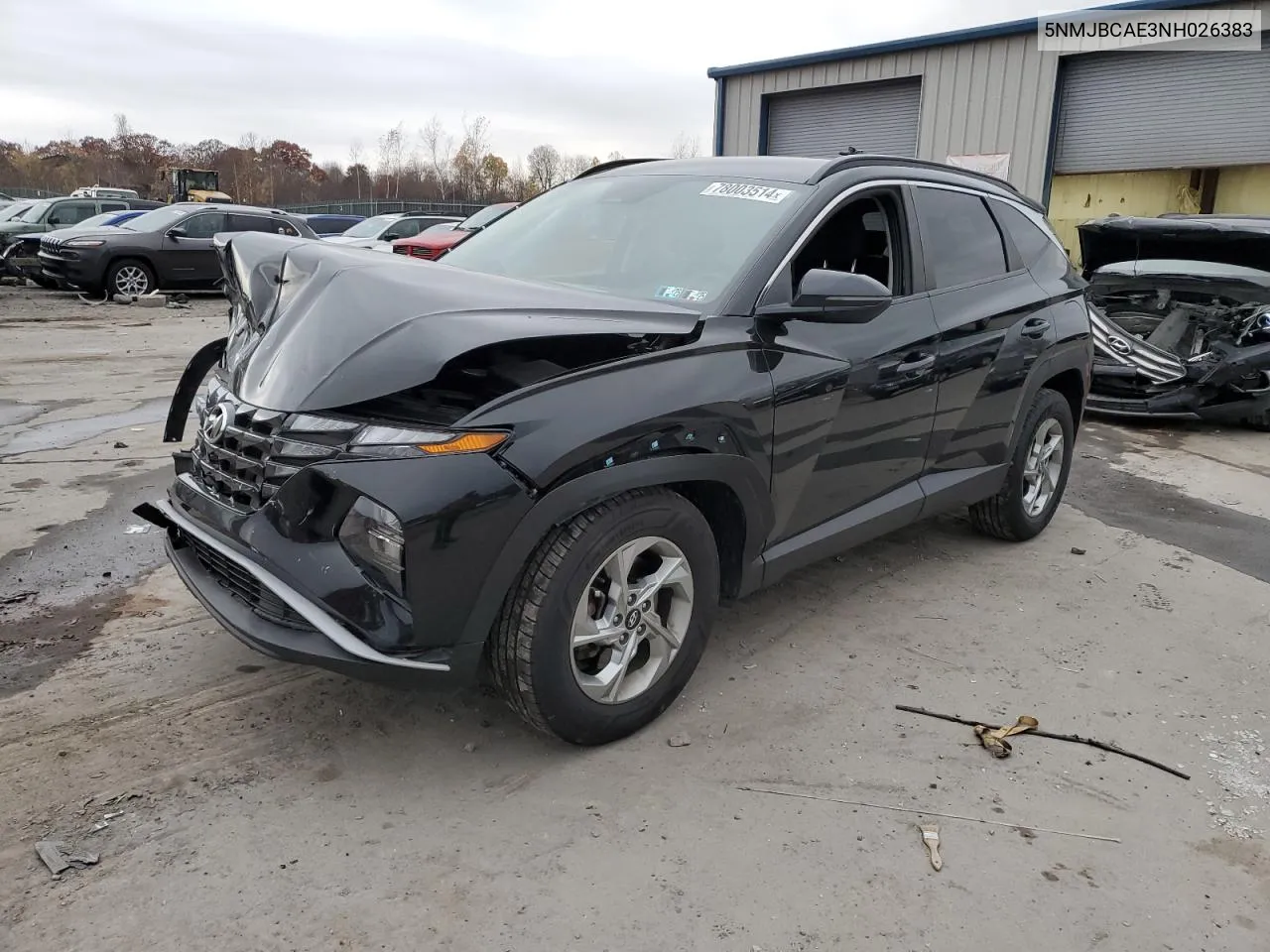 2022 Hyundai Tucson Sel VIN: 5NMJBCAE3NH026383 Lot: 78003514