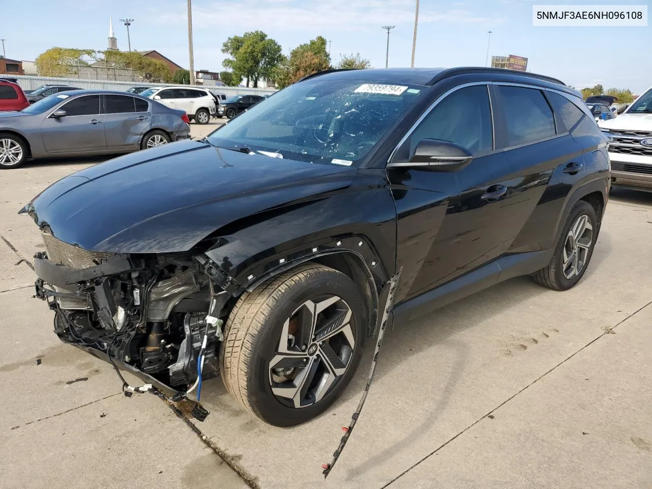 2022 Hyundai Tucson Sel VIN: 5NMJF3AE6NH096108 Lot: 79359794