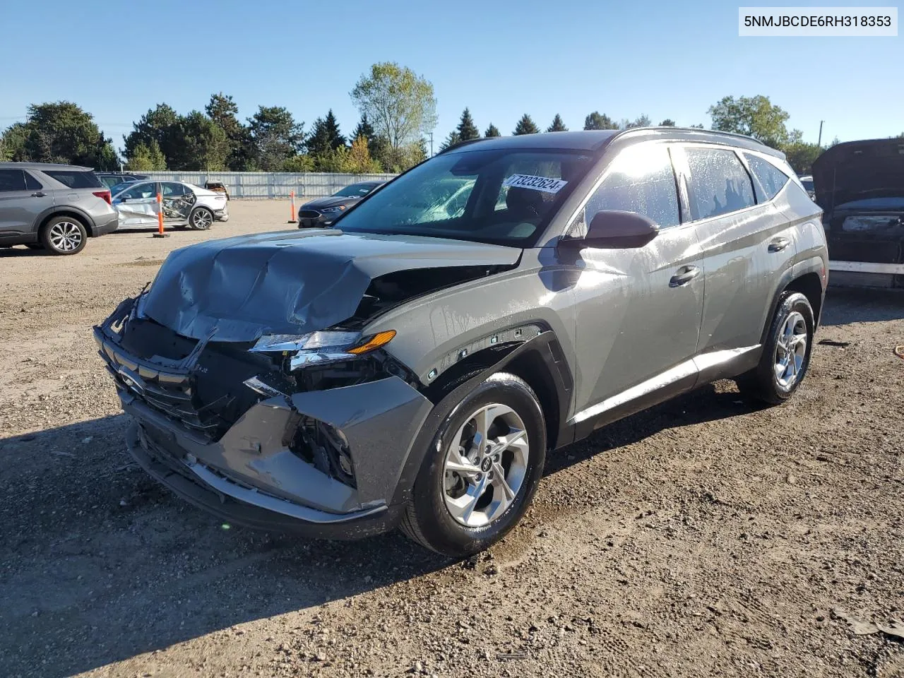 2024 Hyundai Tucson Sel VIN: 5NMJBCDE6RH318353 Lot: 73232624