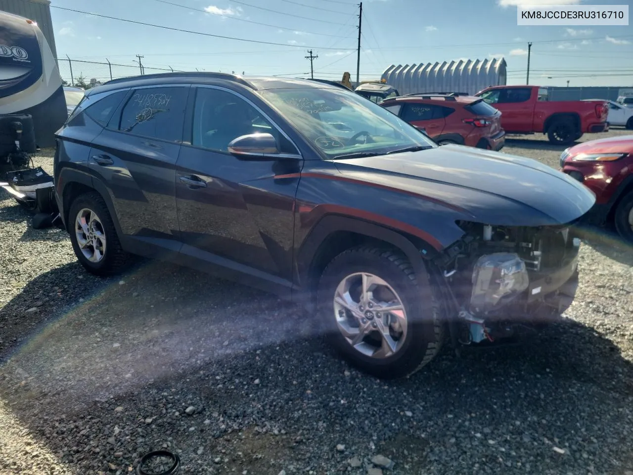 2024 Hyundai Tucson Sel VIN: KM8JCCDE3RU316710 Lot: 74185324