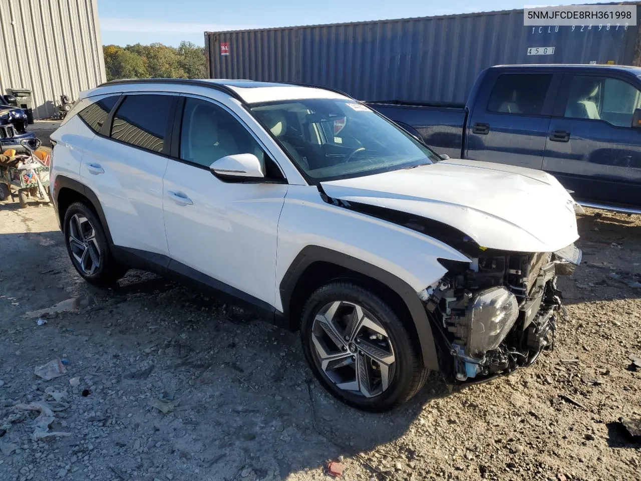 2024 Hyundai Tucson Sel VIN: 5NMJFCDE8RH361998 Lot: 74478824