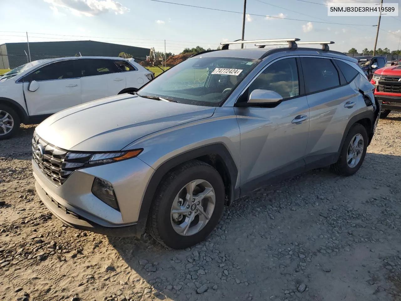 2024 Hyundai Tucson Sel VIN: 5NMJB3DE3RH419589 Lot: 74772424