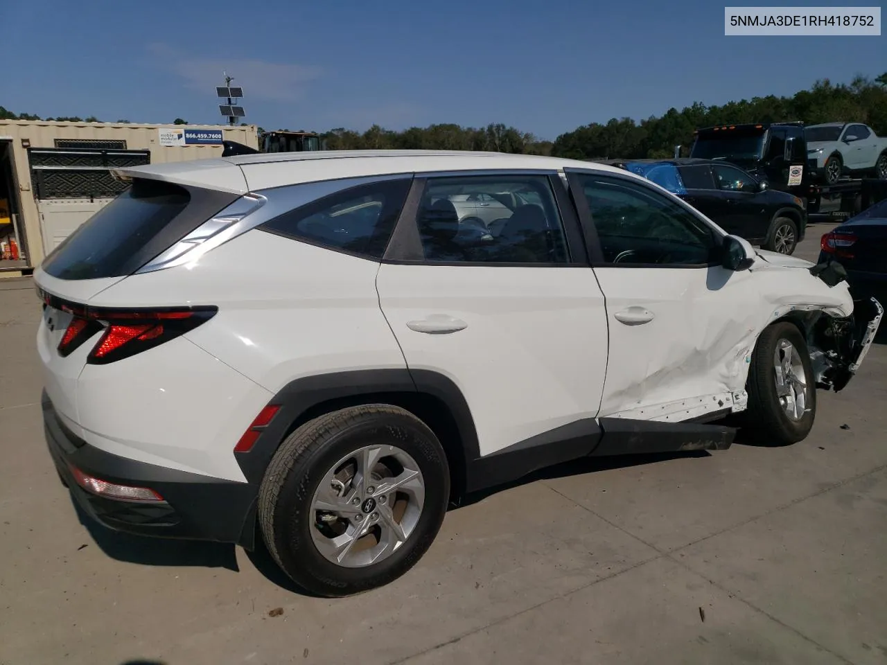 2024 Hyundai Tucson Se VIN: 5NMJA3DE1RH418752 Lot: 76366124