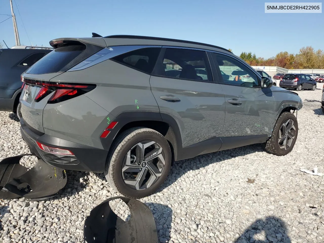 2024 Hyundai Tucson Sel VIN: 5NMJBCDE2RH422905 Lot: 76559974