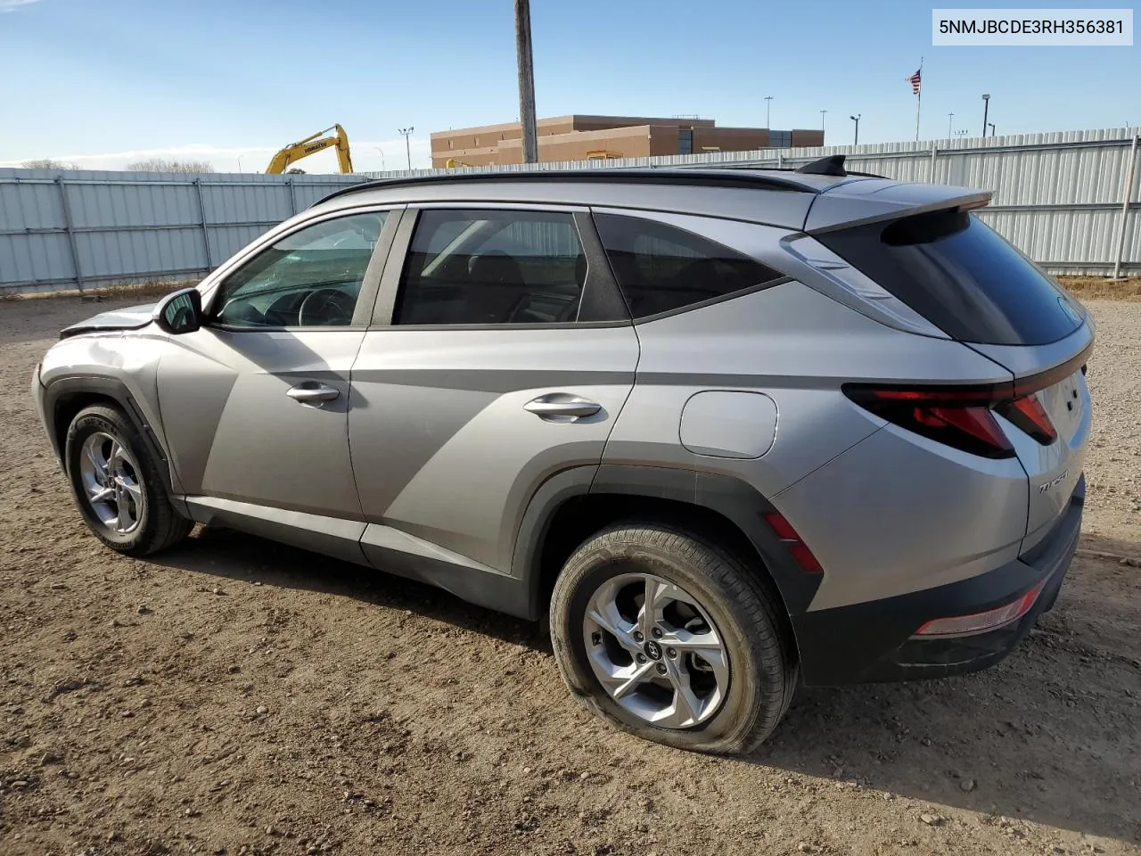 2024 Hyundai Tucson Sel VIN: 5NMJBCDE3RH356381 Lot: 78437284